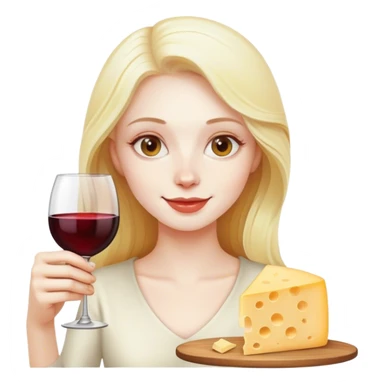 Cheese and a glass of wine  sticker