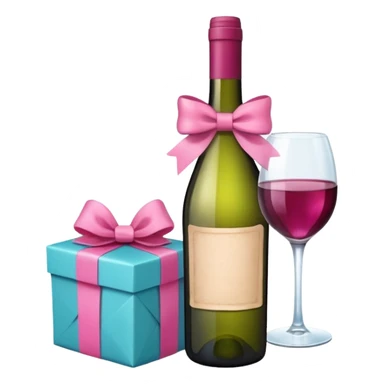 a wine bottle wrapped as a gift with a pink bow sticker