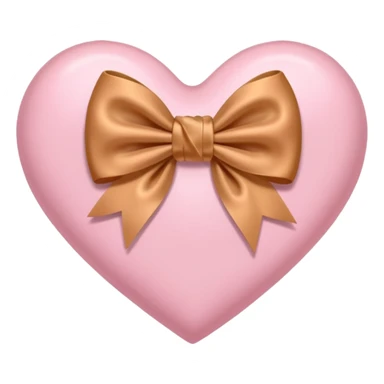 Baby pink heart with a light Carmel bow  sticker