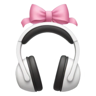 White headphones with little pink bows on each side sticker