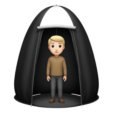 black Tall Oval Narrow Pop up one person standing tent  sticker