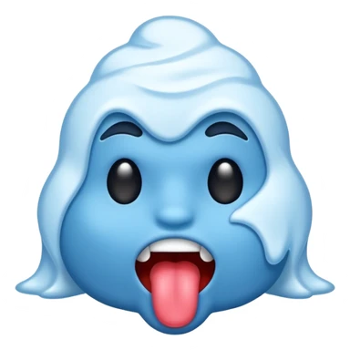 a cold emoji with its toung out sticker