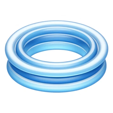 iOS-style 3D emoji: expanding ripple rings in mid-air, fading in color and opacity as they move outward from a small central source sticker