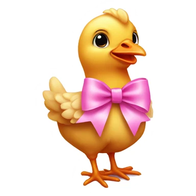Baby chicken with pink bow sticker