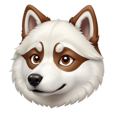 White with brown mixed in husky dog with pointy ears sticker