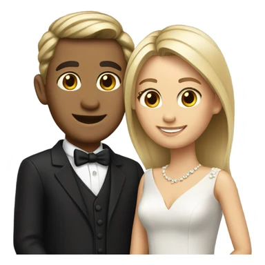smiling couple in formal attire sticker