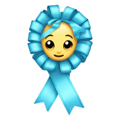 baby blue ribbon sticker