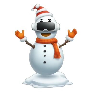 Snowman in vr headset,full body sticker