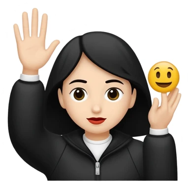 vull un perosnatge estil bimoji que sigui com una nimfa bella i fantasmal amb túniques blanques. Té la pell literalments blanca com el guix, cabell platejat, un nas llarg, ulls negres grans i llavis carmesí. que estigui somrient sense arrecades  sticker