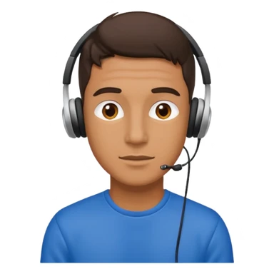 Man with ear buds sticker