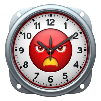 Animated angry ticking time clock sticker