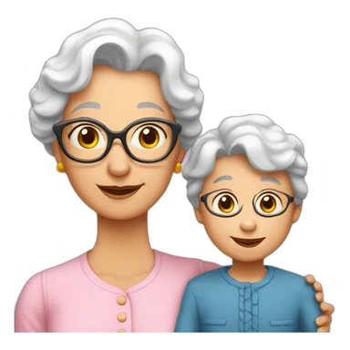 Grand-mère avec son petit-fils sticker