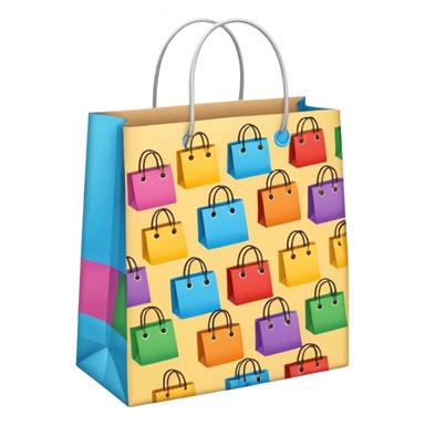 A shopping bag with assorted items inside, bright and cheerful. sticker