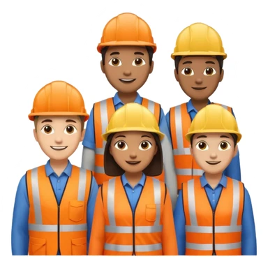 group of multiracial railway engineers sticker