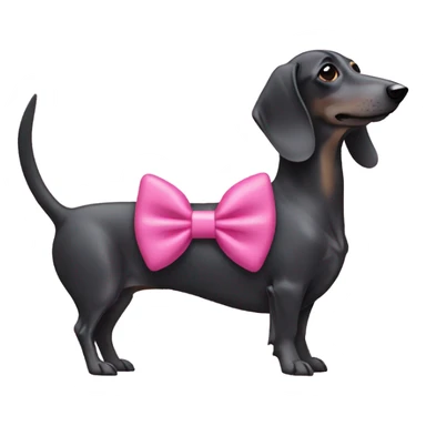Sausage dog wearing a pink bow sticker