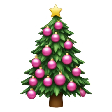 A Christmas tree with pink decorations sticker