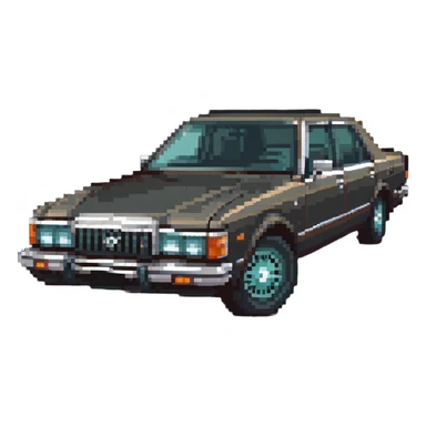 Toyota Crown 1980s model, vintage Japanese luxury sedan sticker