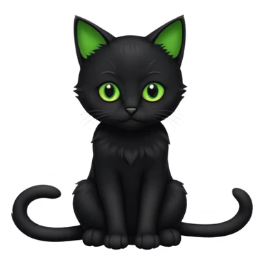 Chat noir peinture mignon assis sticker