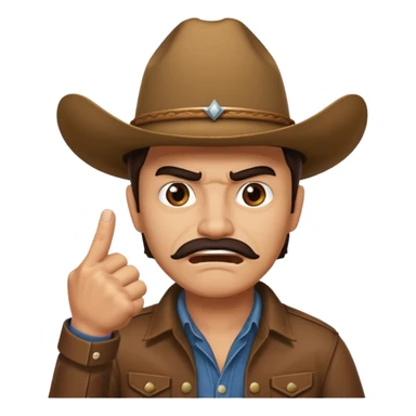 Angry mexican man with cowboy hat and his fist up sticker