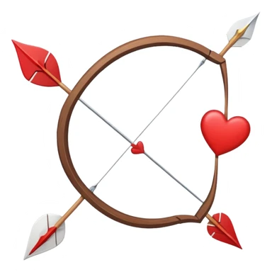 bow and arrow in a valentine’s day mood, with the arrow having a heart shape  sticker