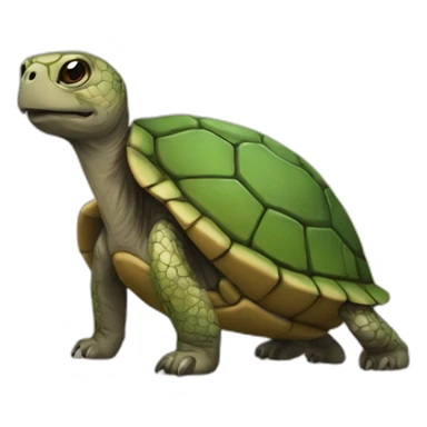 Tortue sur un chien sticker
