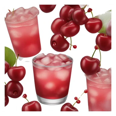 shirley temple drink with cherries  sticker