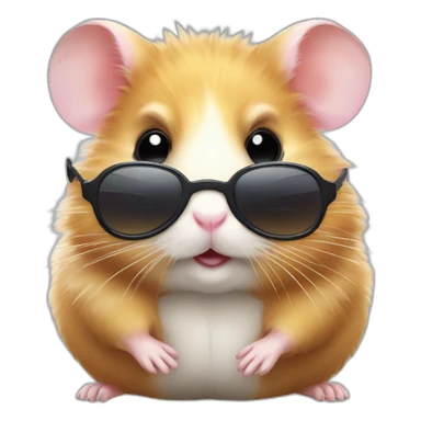 Hamster avec des lunettes de soleil et une canne sticker