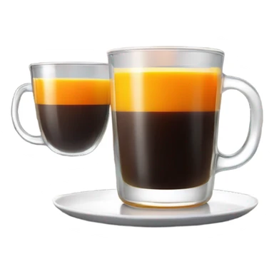 coffee with orange juice in a glass cup sticker