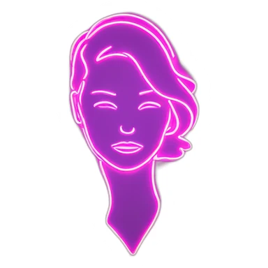 Sexy silhouette neon sign sticker