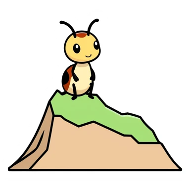ant hill, cartoonish sticker style sticker
