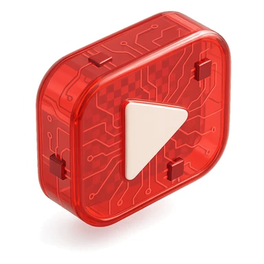 chess board of youtube play button, red YouTube play button, glossy circuit style sticker