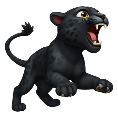 winged black leopard roaring sticker