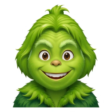 Grinch in green fur coat sticker