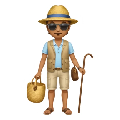 full body man with strow hat sticker