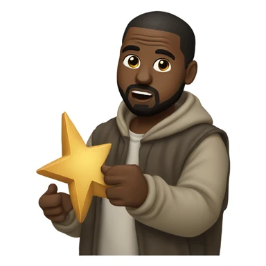 Kanye west with a Star of David in his hand sticker