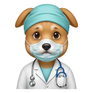 doctor dog Wearing Medical Mask sticker
