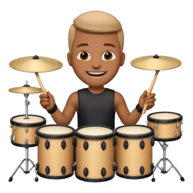 emoji person drummer at drum kit sticker