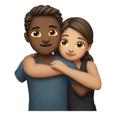 Boy and girl hugging  sticker