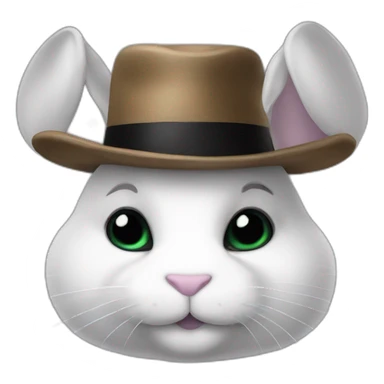 lapin avec un chapeau noir sticker