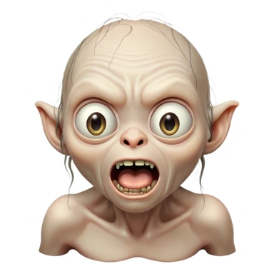 gollum shocked face, open mouth  sticker