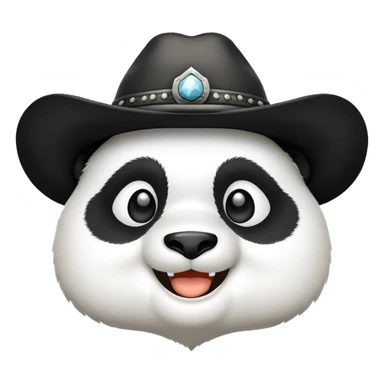 A panda head whit cowboy hat sticker