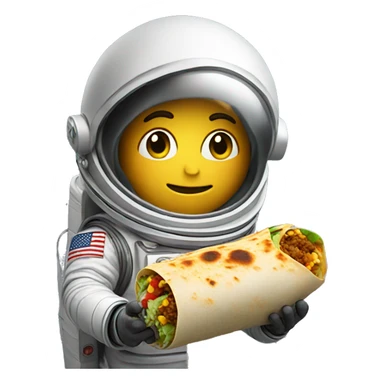 Spaceman with burrito  sticker