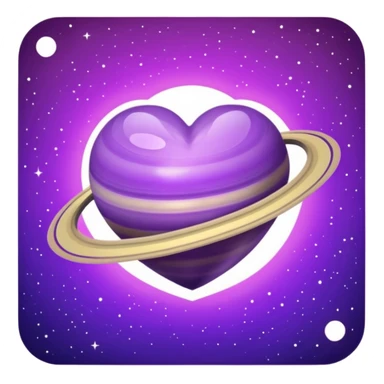 Purple heart shape Saturn sticker