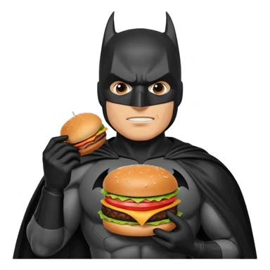 Batman eating a burger sticker