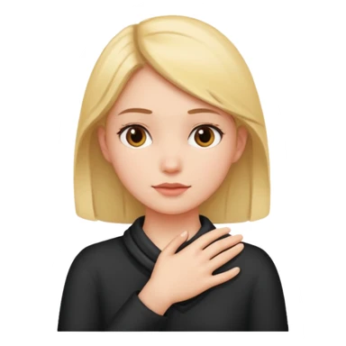 girl crossing hand around neck sticker