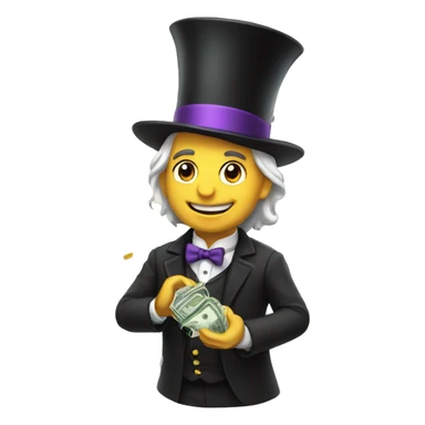 Magician whit bag of money  sticker