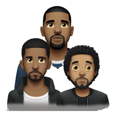 drake and kendrick and  j. cole, menacing stare, recent look sticker