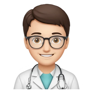 doctor with white uniform and glasses sticker