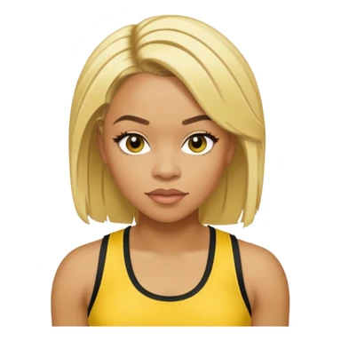 Tionne T-Boz Watkins short with long front blonde hair, yellow tank top sticker