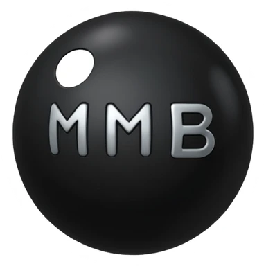 Black Ball with MB written on it sticker